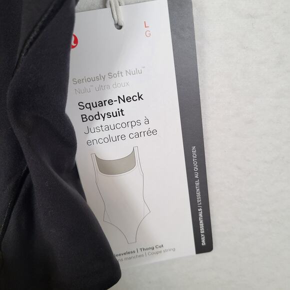 Lululemon Womens Nulu Square Neck Tank Sleeveless Bodysuit Size Large Black - Picture 4 of 8